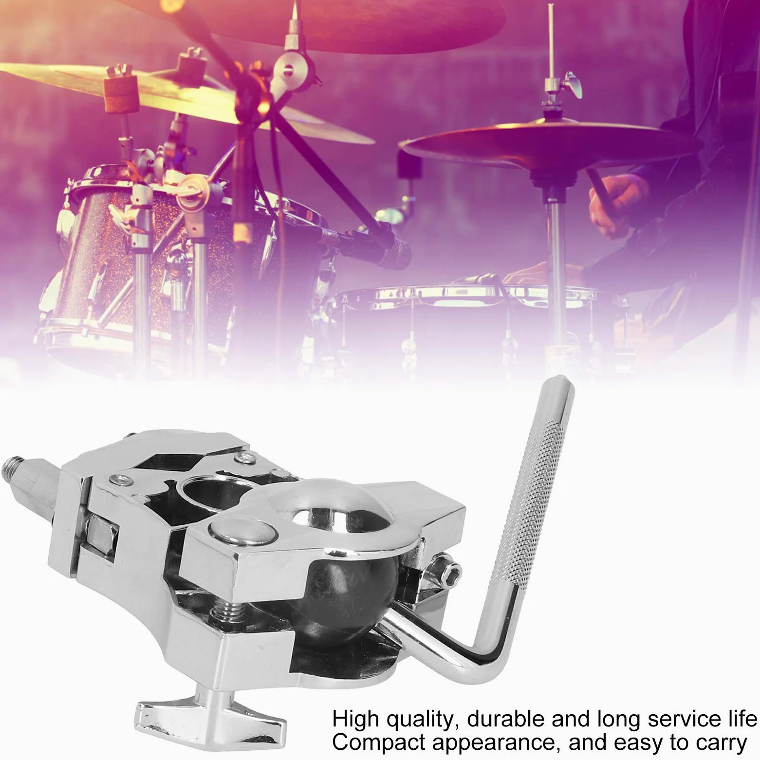 Verstellbare Klemme, Trommelzubehör aus Zinklegierung, Erweiterungstrommel, Kuhglocke, Halterung, Stangenklemme für Tom Drum Set