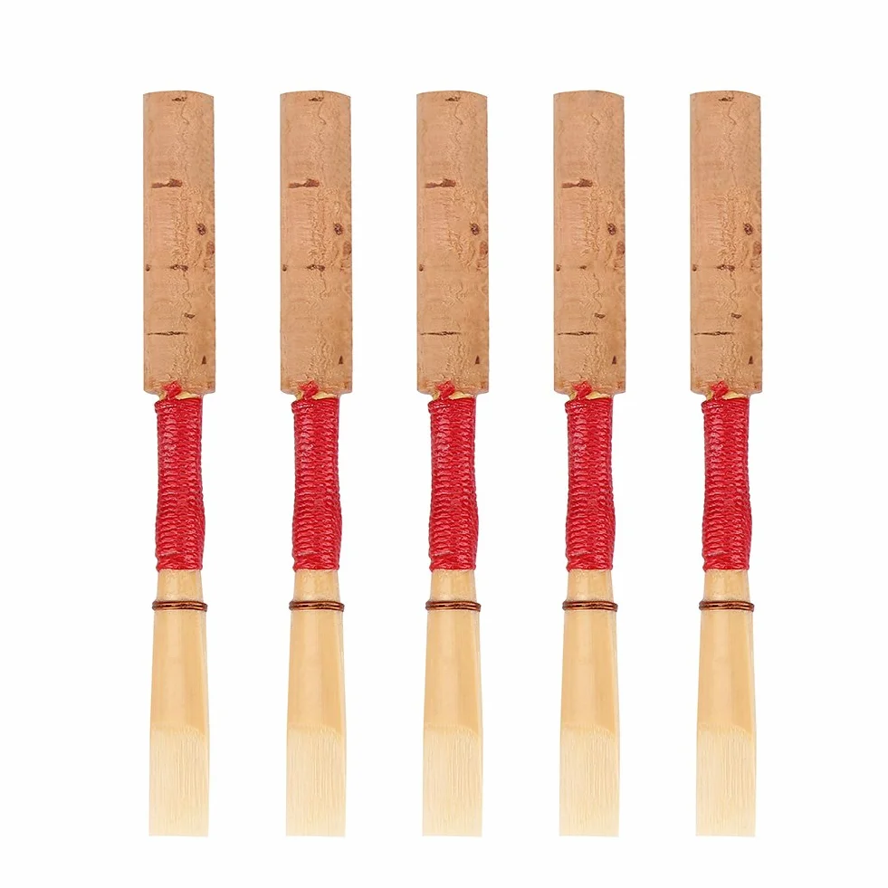 Oboe Mundstück, 5 Stück, Mittelharte Qualität, Schilf Kork, Musikinstrumentenzubehör für Anfänger und Schüler