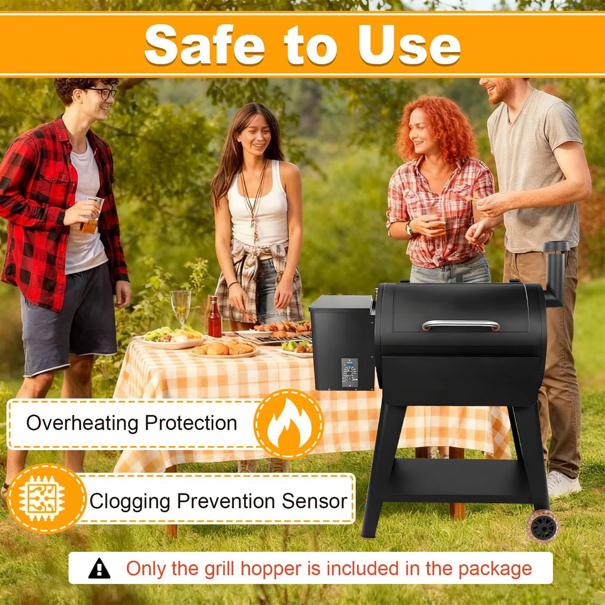 Pellet Grill Trichter Bausatz Elektrischer Räuchertrichter mit Einstellbarer Temperaturplatte zum Grillen, Räuchern, Backen - Enthält wesentliche Komponenten