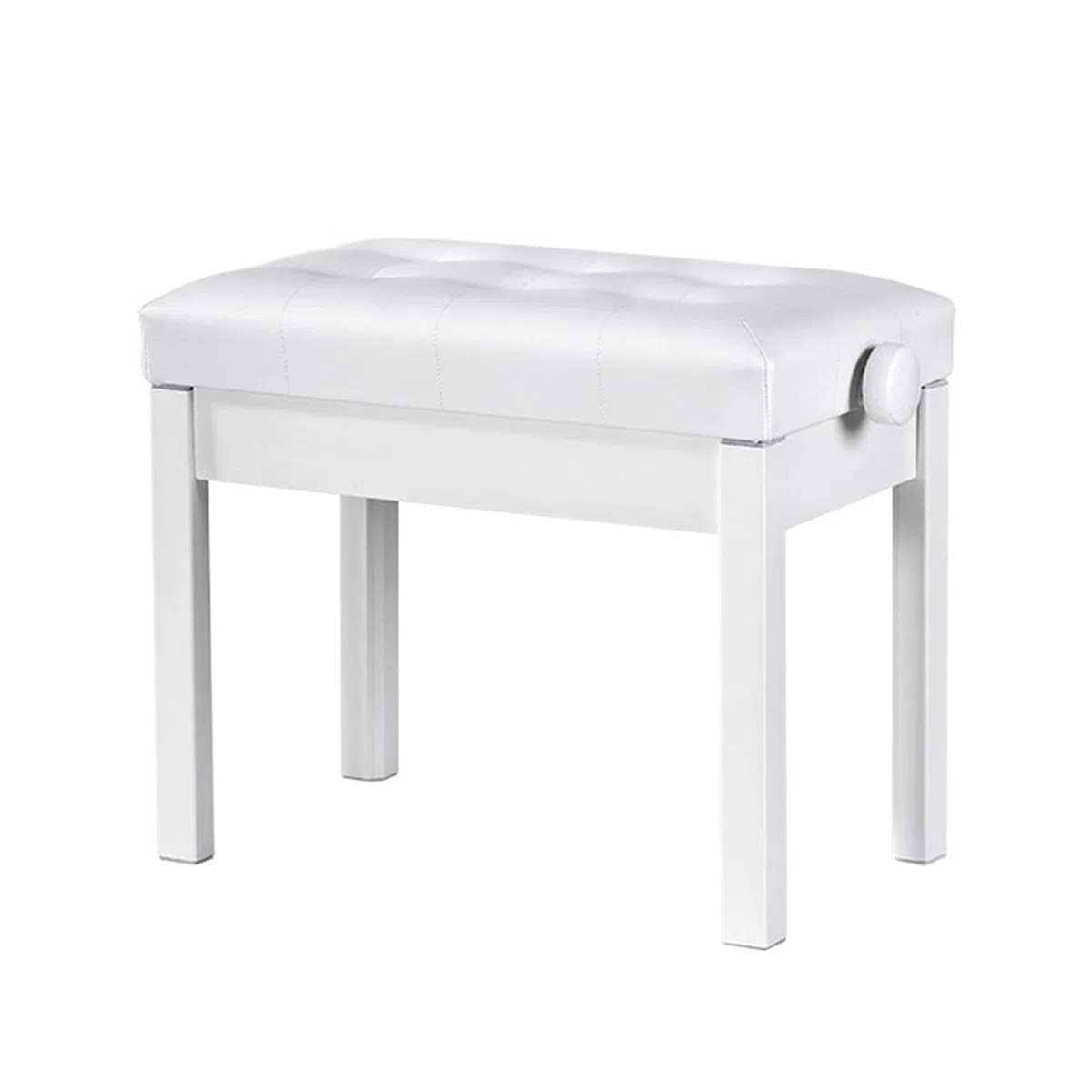 Generisch Höhenverstellbare Klavierbank, Klavierhocker Aus Holz Mit Hebevorrichtungen, Hochdichtes Gepolstertes Kissen Und Bücherregal, Tragfähigkeit 200 Kg(White)