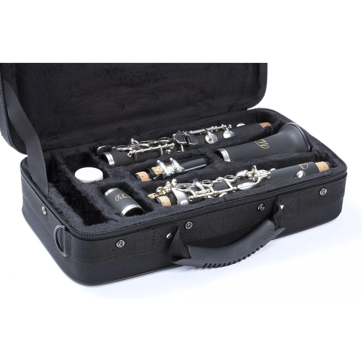 Monzani MZCL-133 Bb Klarinette, Deutsch, 20 Klappen, ABS-Kunststoff Korpus, Neusilber Mechanik, Inklusive Mundstück und Hardcase, Schwarz, Leichtgewicht, Robust