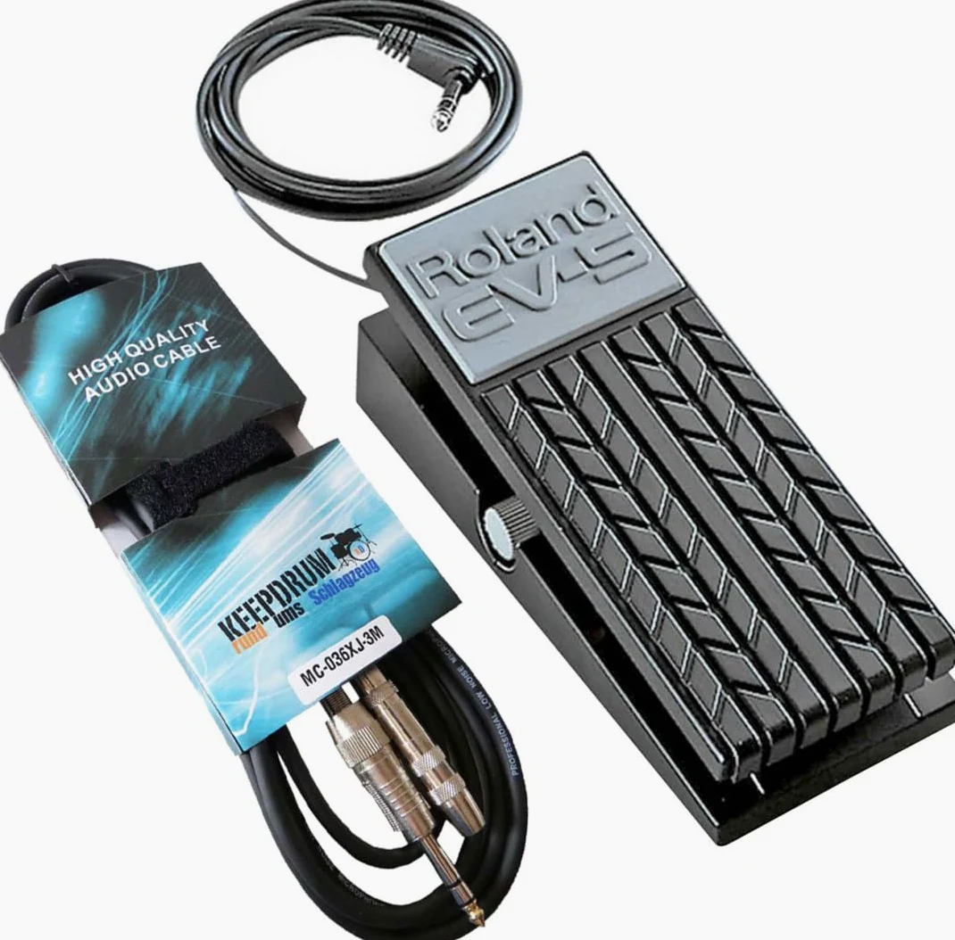 Roland EV-5 Expression Pedal + keepdrum Verlängerungskabel 6,3mm Klinke 3m