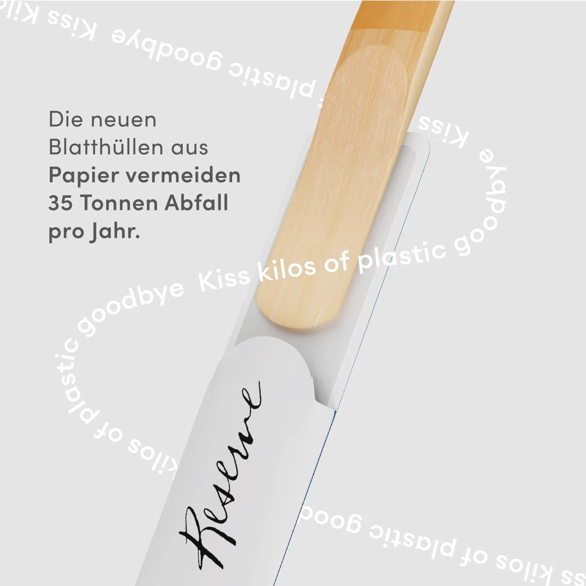 D'Addario Organisch Reserve Bb Klarinettenblätter - Rohrblätter für Klarinette - Das erste und einzige Bio-Schilfrohr - 2.0 Stärke, 10 Packung