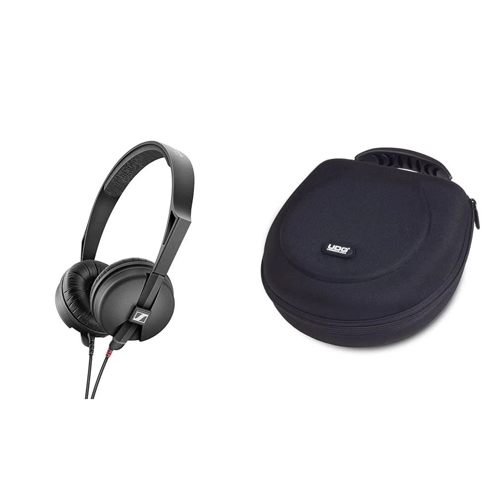 Sennheiser Professional HD 25 Light On-Ear-DJ-Kopfhörer, schwarz & UDG Creator Kopfhörer Hardcase Groß Schwarz U8200BL