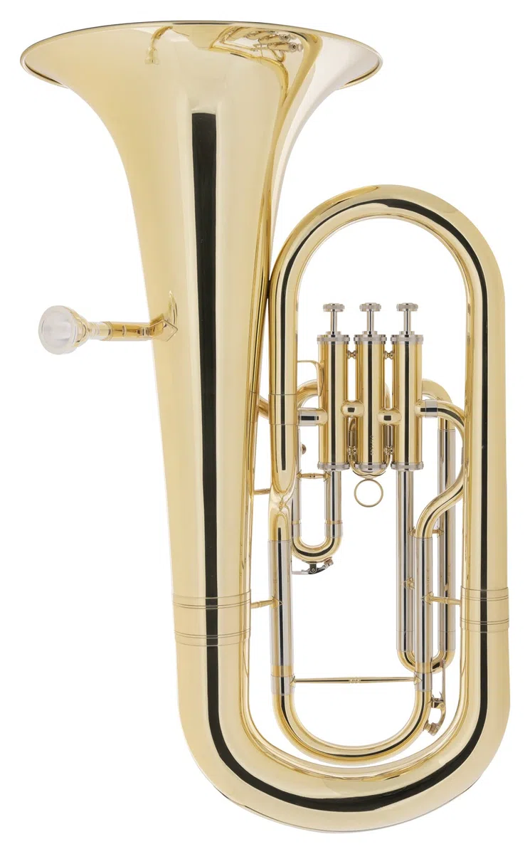 Classic Cantabile EU-1030L Euphonium - Lackiertes Euphonium in Bb - Aus Messing - Bohrung: 14,4 mm - Schallbecher-Ø: 300 mm - Edelstahl-Ventile - Inkl. Hartschalenkoffer