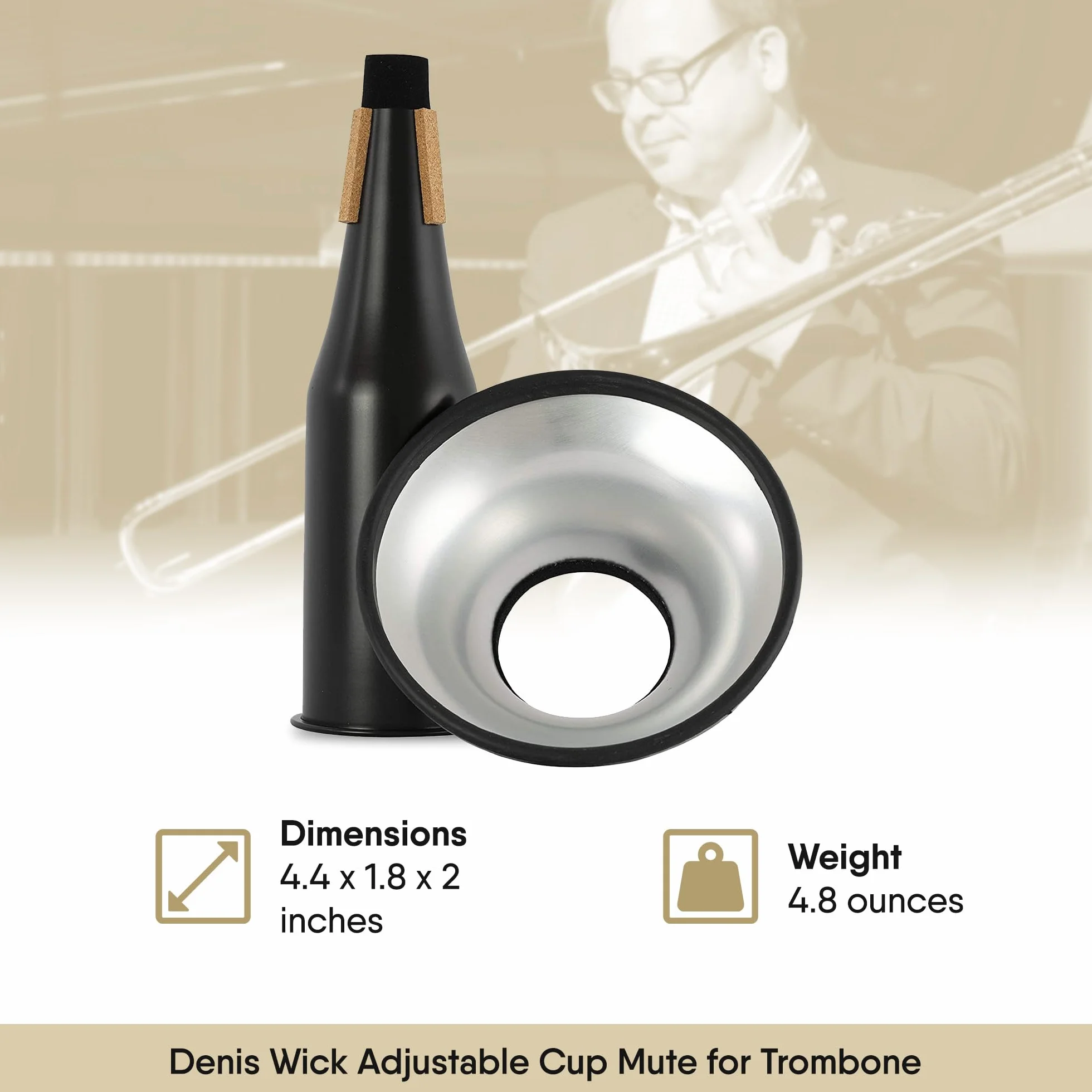 Denis Wick DW5529 Tenor-Posaune, einstellbarer Dämpfer, silber/schwarz