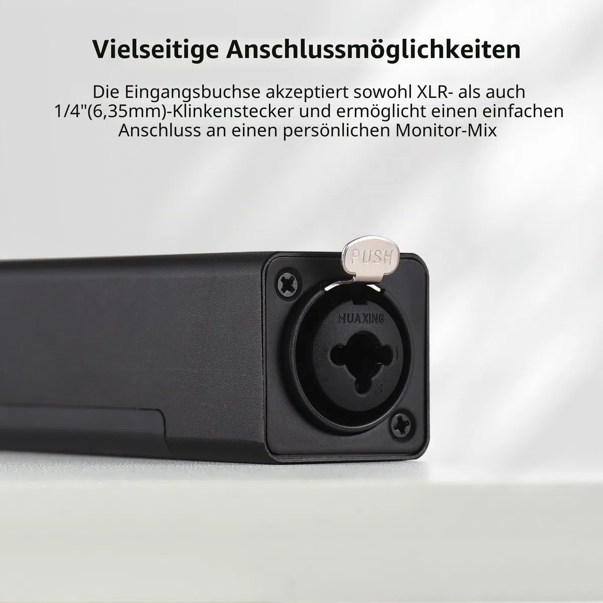 Btuty In-Ear-Monitor-Verstärker, tragbarer Stereo-Kopfhörer-Verstärker mit XLR/6,35-mm-Eingang, 3,5-mm-Ausgangsbuchse, Mono-/Stereo-Schalter, Lautstärkeregelung für Musiker, Keyboarder, Schlagzeuger
