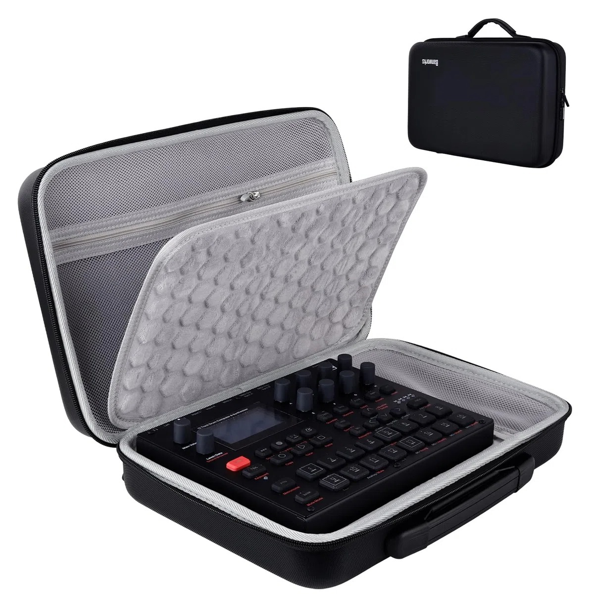 Banworks PU-Hartschalenkoffer passgenau für Elektron Digitone/Digitone II/Digitakt/Digitakt II/Syntakt, Synthesizer/Sampler Storage & Carry Controller Bag JT/HCQSNB-04 (nur Hülle, 1 Stück)
