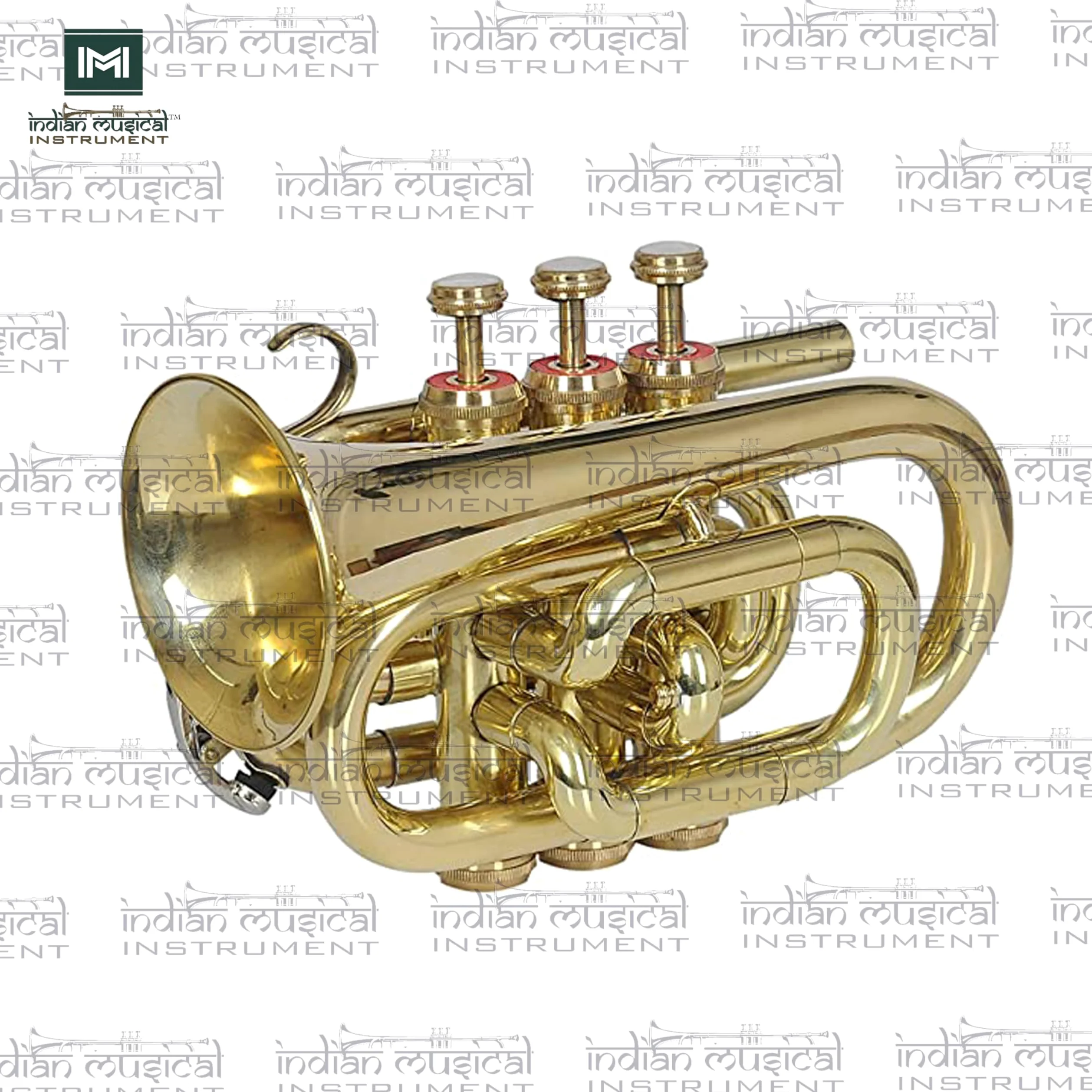 Pocket Trompete Bb Pitch inkl. Mundstück und Tragetasche (Gold)
