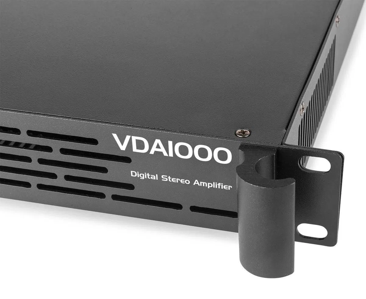Vonyx VDA1000 PA Verstärker Endstufe 1000 Watt, mit 3-Band-Equalizer, 2 Kanal DMX Kombi Input, Speak-On Output, ideal für DJ Boxen, Clubs, Bars und Gastronomie, Schwarz