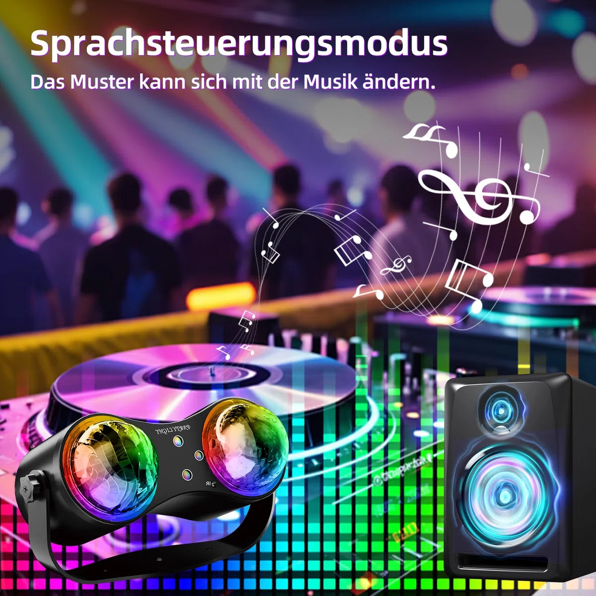 Disco Party Light – Sprachgesteuerter Stroboskop-Sternenhimmel-Projektor mit Fernbedienung, DJ-Bühnenlicht, geeignet für Partys, Bars, Geburtstage, Hochzeiten, KTV und andere Anlässe.