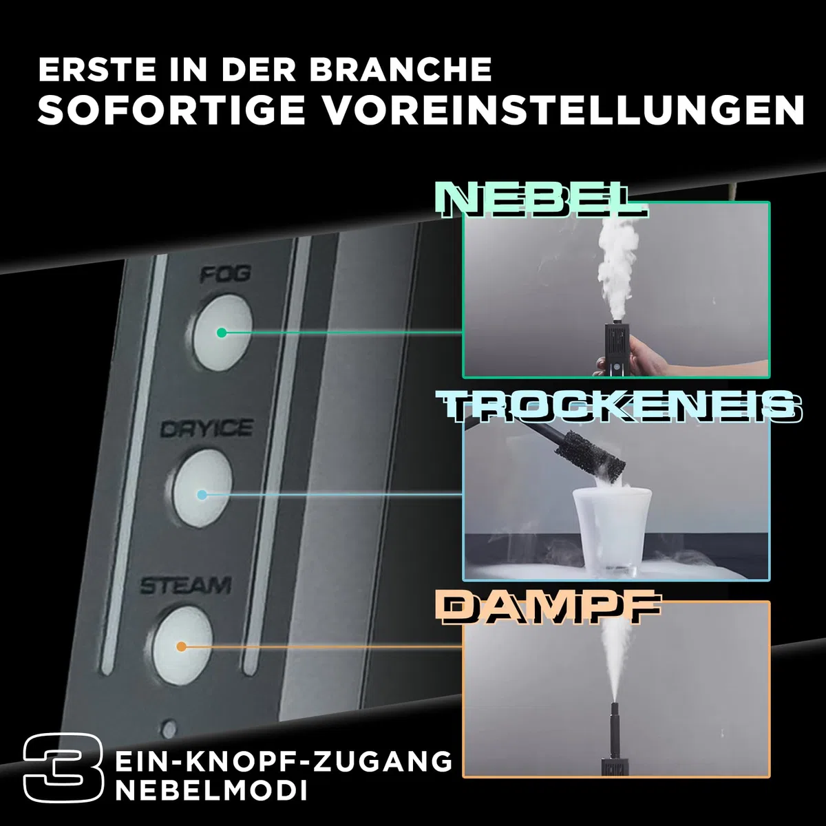 PMI SmokeNINJA Tragbare Nebelmaschine, tragbare kabellose Rauchmaschine mit Fernbedienung für Fotografie, Veranstaltungen im Freien, Partys, Bühneneffekte, Halloween oder Hochzeiten (komplettes Set)
