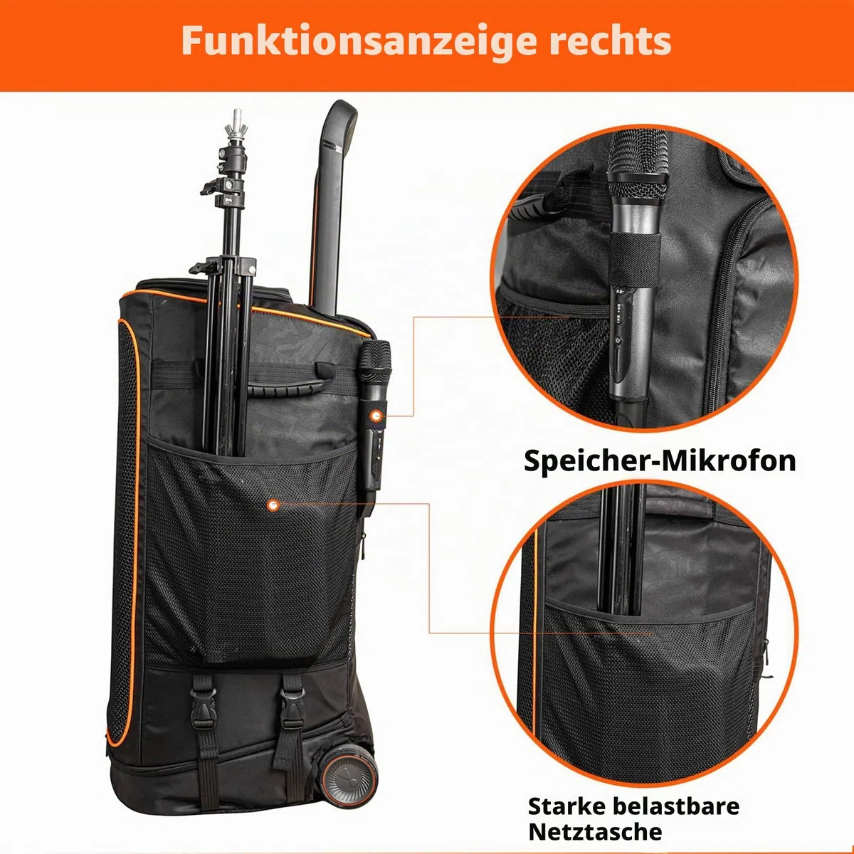 Tasche für JBL PartyBox 520 - Tragbare Aufbewahrung Schutzhülle für PartyBox 520 Lautsprecher & Zubehör, strapazierfähige Reisetasche für DJs, Partys im Freien und