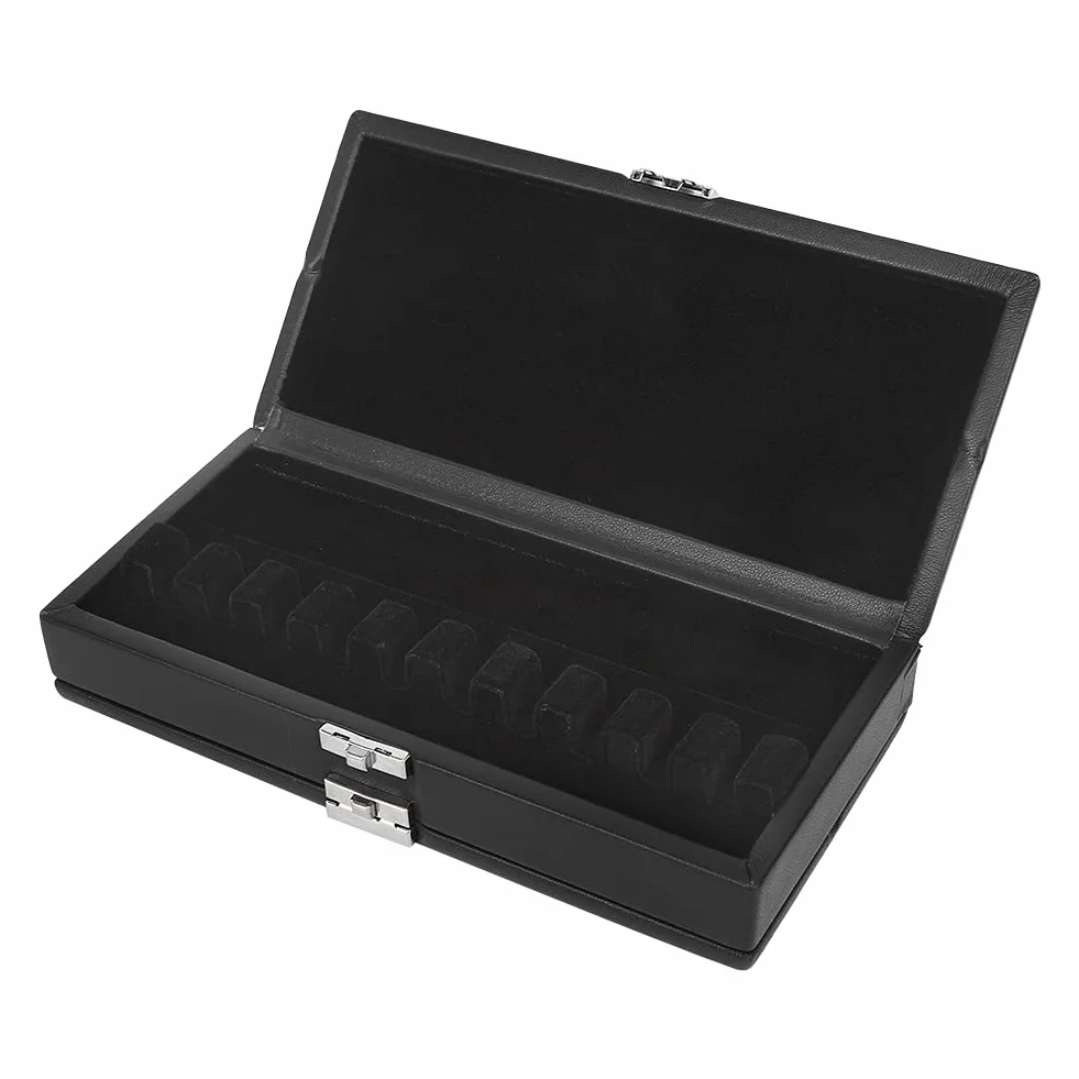 Fagottrohr-Aufbewahrungsbox, 2-lagiges Schwarzes Leder, Feuchtigkeitsbeständig, 20 Rohrblätter, Musikinstrumenten-Zubehör