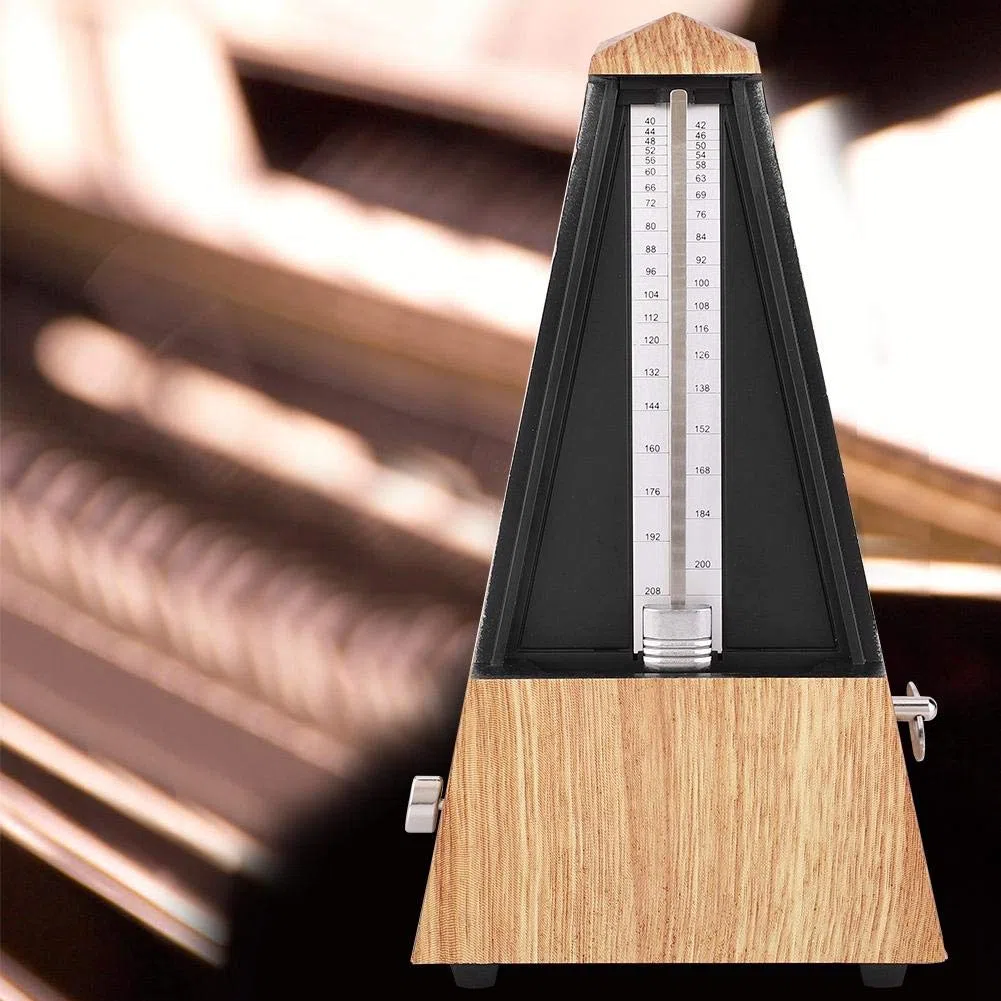 Mechanisches Metronom für Gitarre/Bass/Klavier/Violine,Pyramidenform Metronom mit Klingeltöne, Beat und Tempo mit hoher Präzision