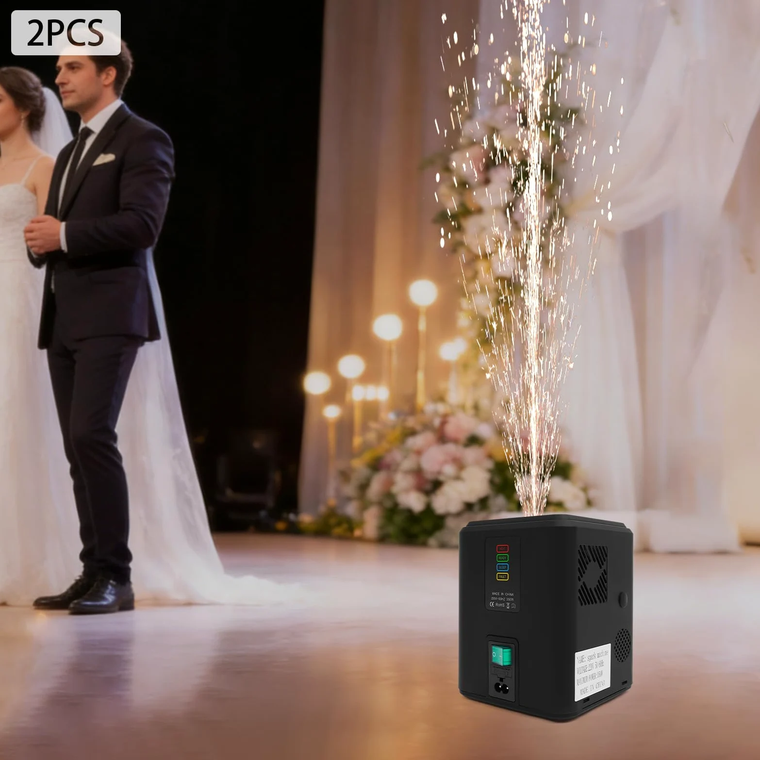 Elektronisch Pyrotechnikmaschinen 350w Mini Bühnen Kaltfunkenmaschine 2 Stück Tragbare Kaltfunkenmaschine Mit Fernbedienung Vertikale Bühnen Effekt Funkenmaschine Für Dj Partys Sportveranstaltungen