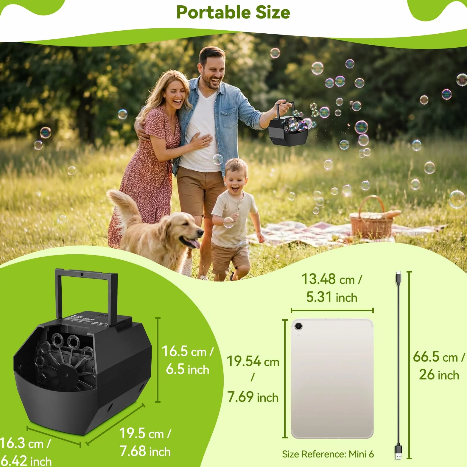 Theefun Tragbare Seifenblasenmaschine, Automatischer Seifenblasenmaschine Kinder 500ml Seifenblasen Maschine 1500+ Bubbles/Min Professional Blasenmaschine für Geburtstag, Party, Hochzeit (Black)