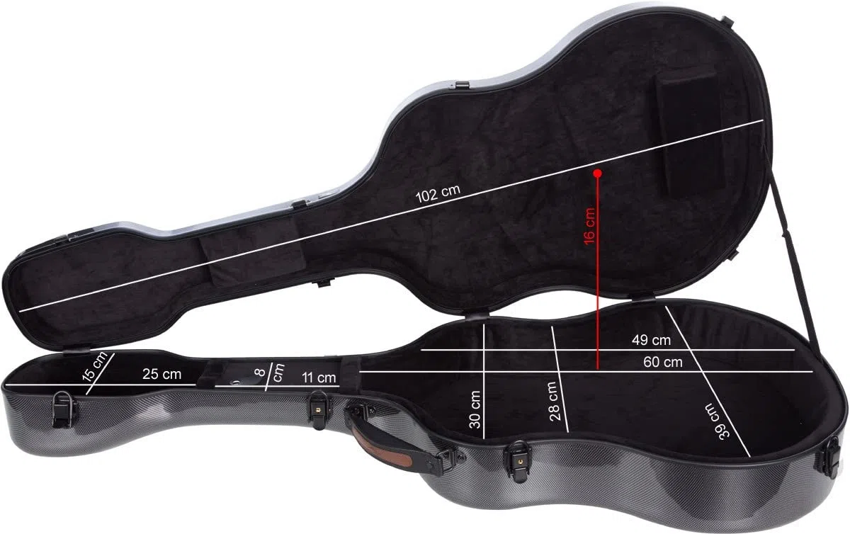 M-Case Gitarrenkoffer für Klassische Gitarre 39” - 4/4 Fiberglass Ultra Light Point schwarz
