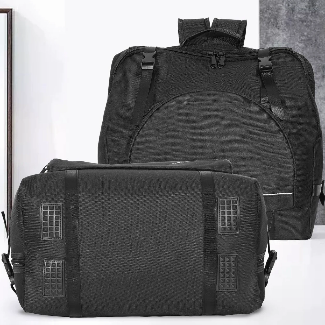Vaguelly Akkordeontasche für 80-96 Bass Akkordeon, Gepolsterte Akkordeon Koffer Gigbag Rucksack mit Schultergurte, Zubehör Tasche, Erwachsene Instrument Tragetasche, schwarz
