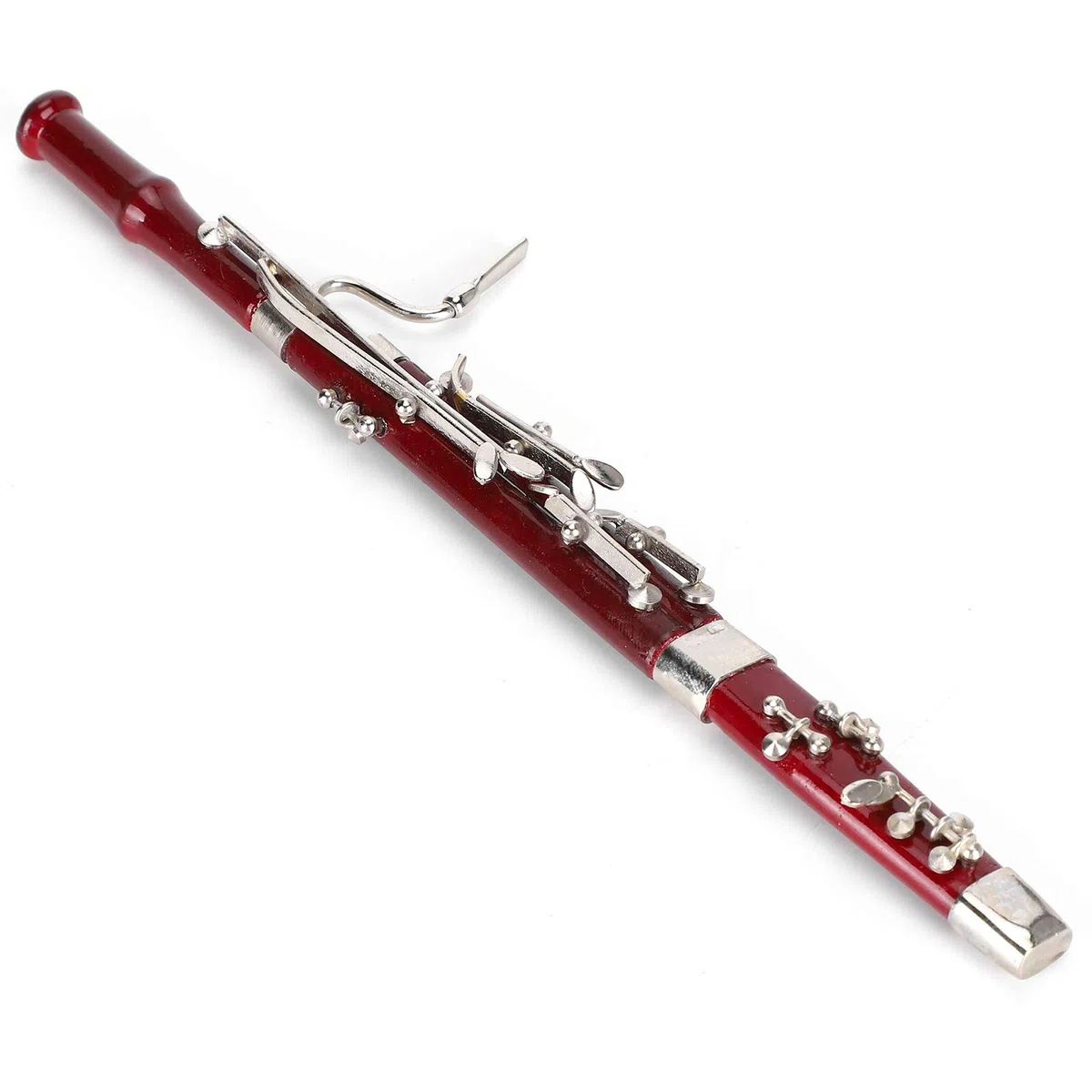 Qcwwy Fagott Ornamente, Burgund Fagott Ornament Dekoration Miniatur Dekoration Mini Musikinstrument Modell Handwerk 17cm