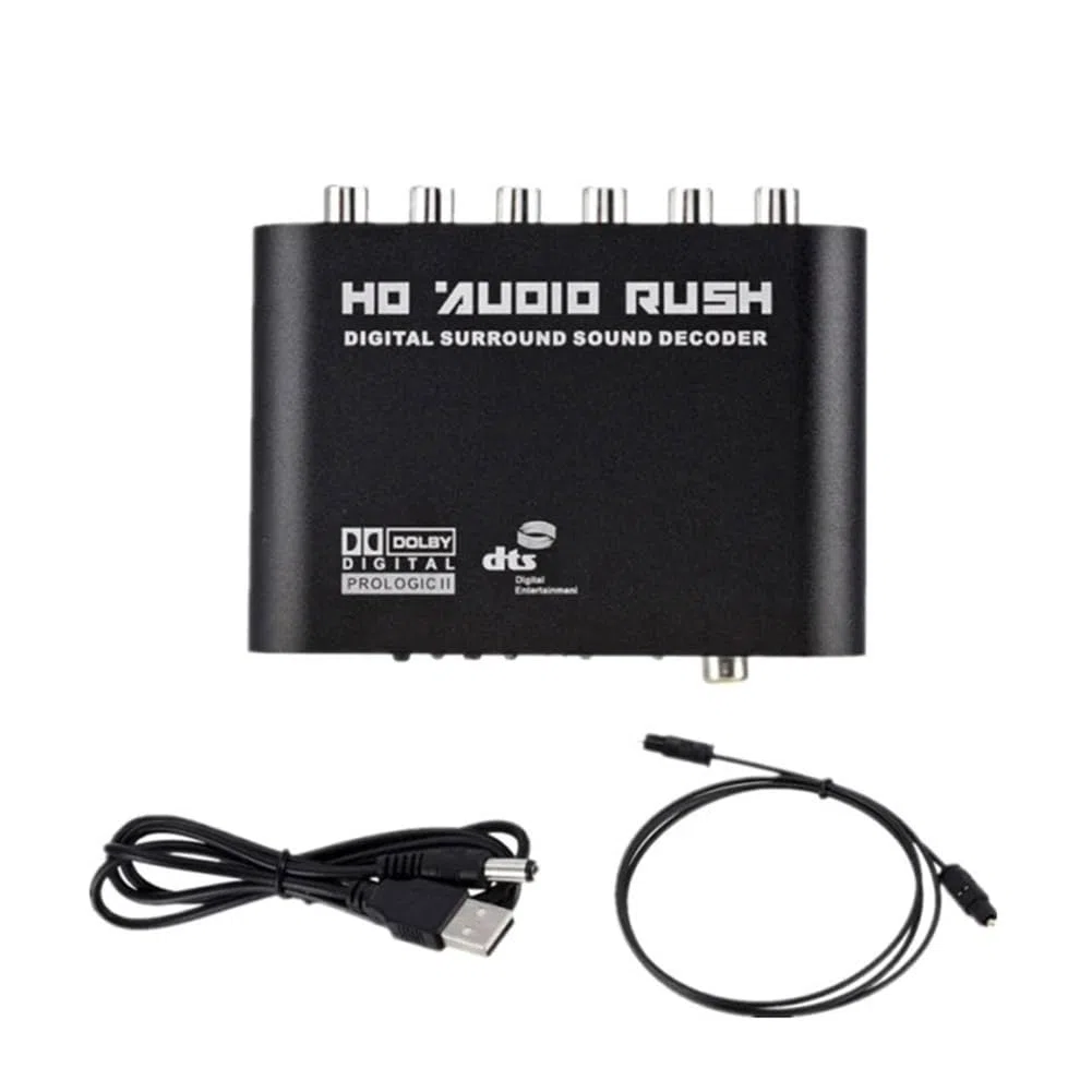 Digital zu Analog 5.1 Audio Decoder Verstärker + Glasfaserkabel SPDIF Koaxial zu AC3 Optischer Analog Converter für TV, Einfach zu Bedienen