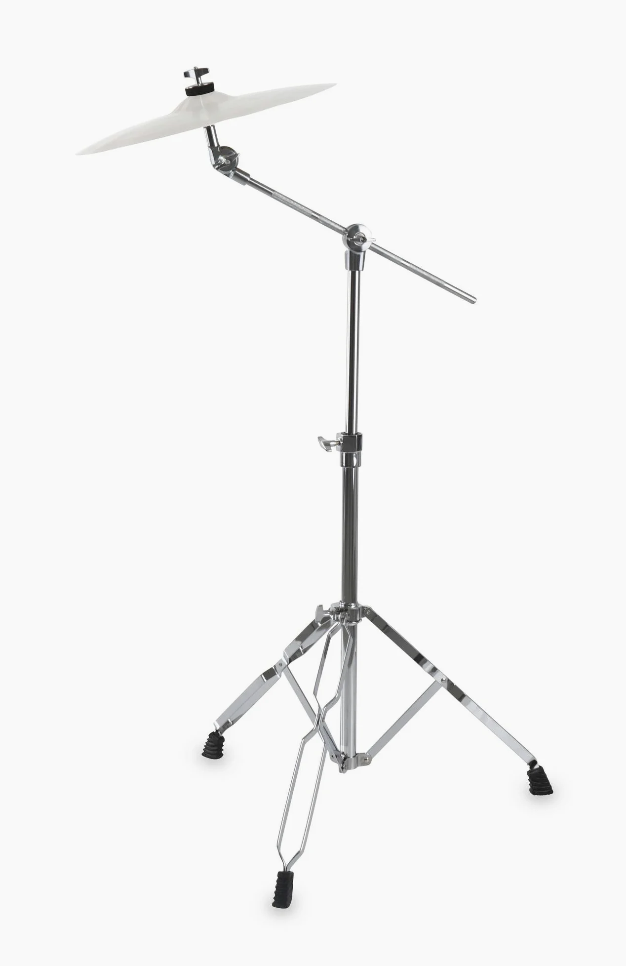 XDrum Galgenbeckenständer Semi - Cymbal Boom Stand für Schlagzeug - höhenverstellbar 84 bis 157 cm - 39 cm Galgen - doppelstrebig - Zahnkranz Gelenke - klappbar - ohne Becken - Chrom