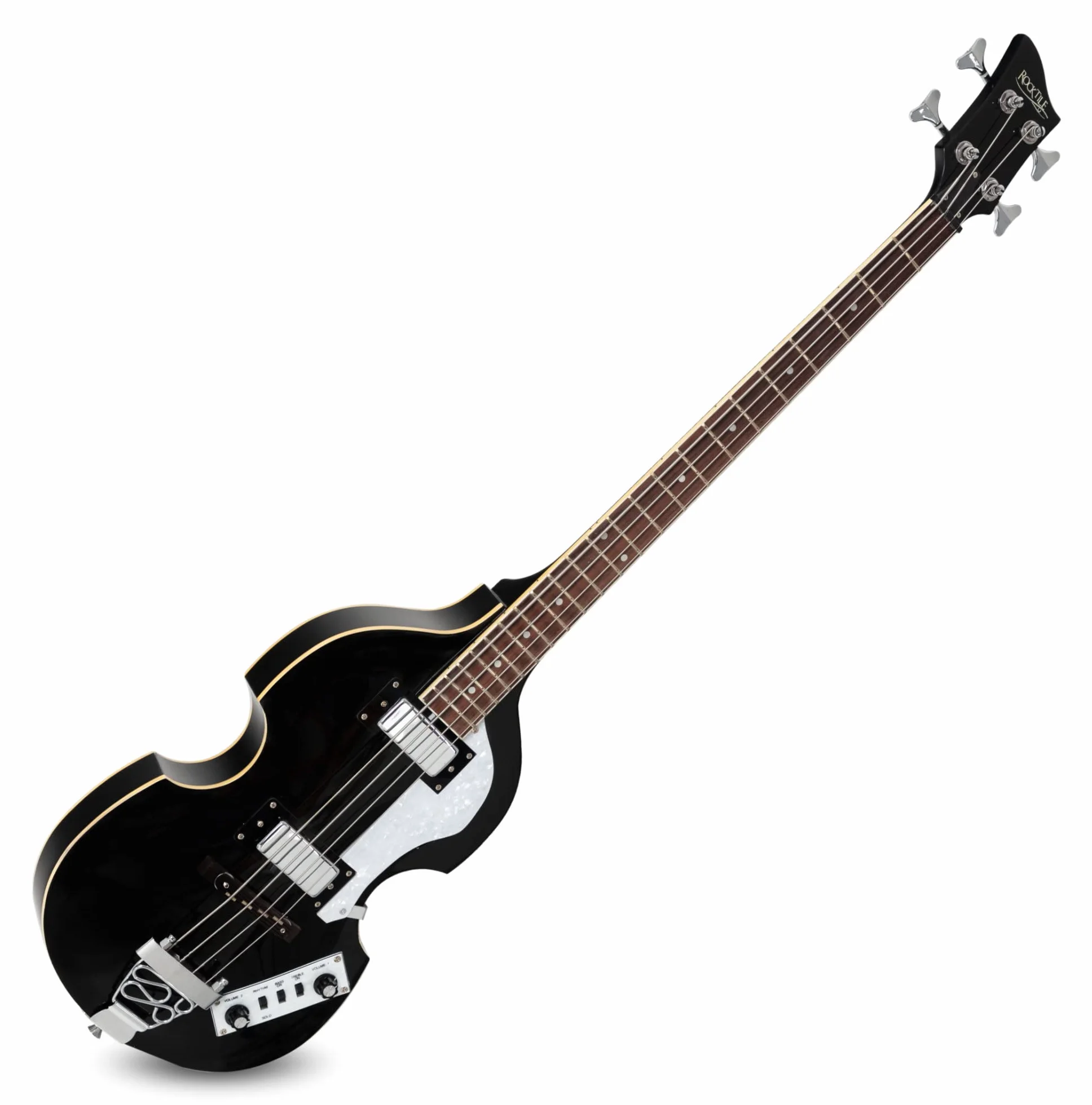 Rocktile VB-1 “Sir Paul” Vintage Beatbass - Violinbass - Bassgitarre - Hollowbody - 2 Humbucker - Schwarz