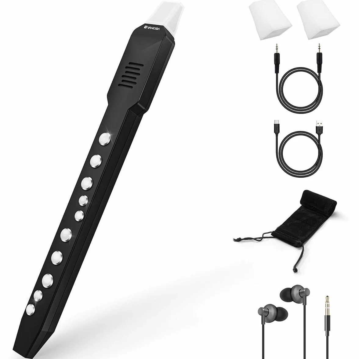 Vangoa EWI-100 Tragbares Mini-Digital-Elektronisches Blasinstrument, Synthesizer, wiederaufladbar mit abnehmbarem Mundstück, für Kinder, Erwachsene, Anfänger