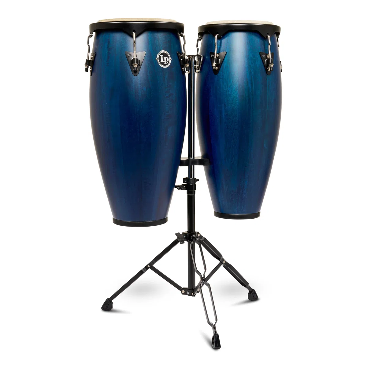 Latin Percussion LP646NYII City II Series Conga Set mit Doppelständer 25,4 cm & 27,9 cm blau