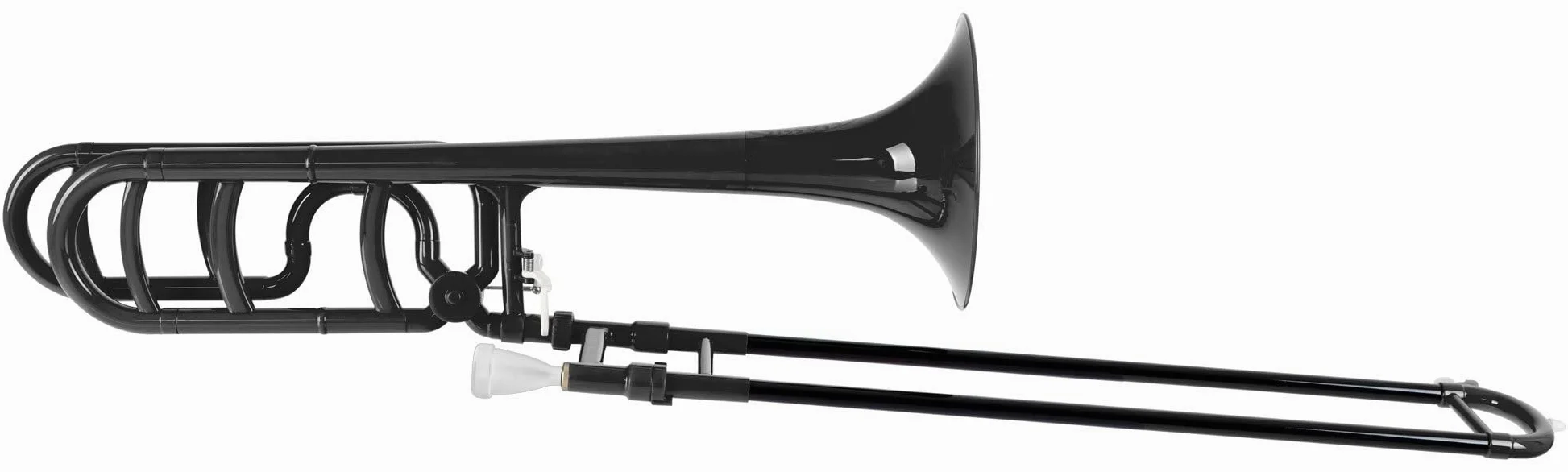 Classic Cantabile MardiBrass ABS Kunststoff Quart-Posaune - Bb/F-Stimmung - Fiberglas-Zug - 850g leicht - Bohrung: 13,9 mm - inkl. Mundstück und Gigbag - schwarz