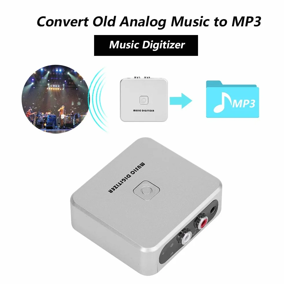 Tangxi MP3-Musik-Digitalisierer CD-Recorder, 3,5 mm Audio & Cinch L R MP3-Recorder-Konverter, 128 Kbps Bitrate Musik-Audio-Aufnahmegerät mit Fernbedienung (unterstützt U-Disk/SD-Karte)
