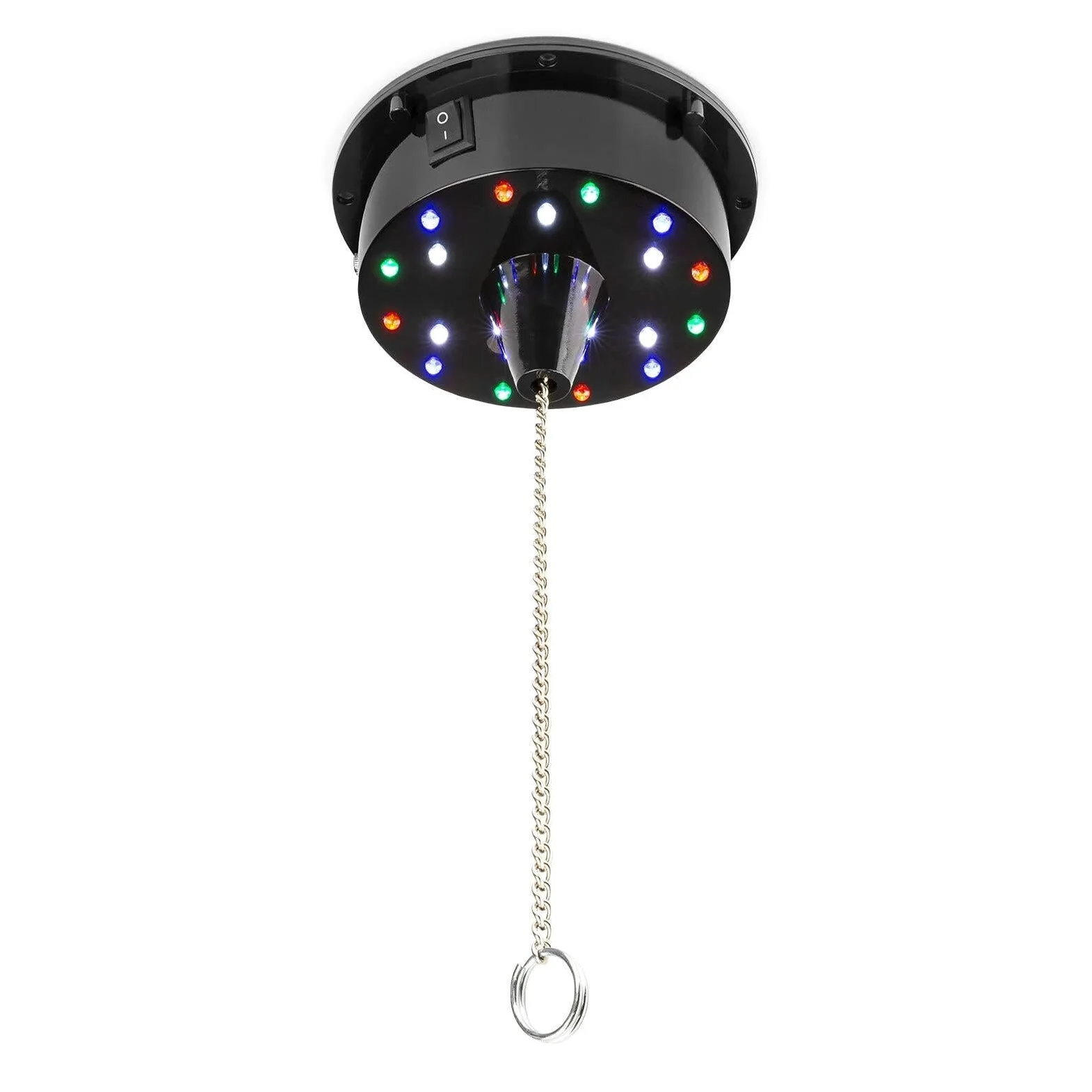 Fuzzix MB30ML - Discokugel mit Motor und Licht, 30 cm Diskokugel mit Antrieb, Batterie, Disco Ball, Spiegelkugel mit stabiler Metallöse, Discolicht Partylicht