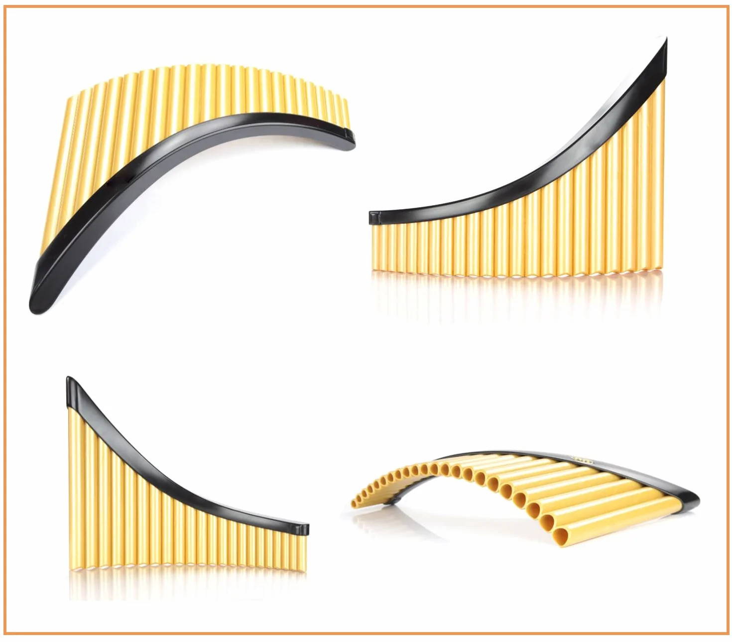 Panflöte 22 Pfeifen/Rohre Pan Pipe G-Key Musikinstrument ABS Kunststoff mit Tragetasche für Anfänger und Schüler,Right hand