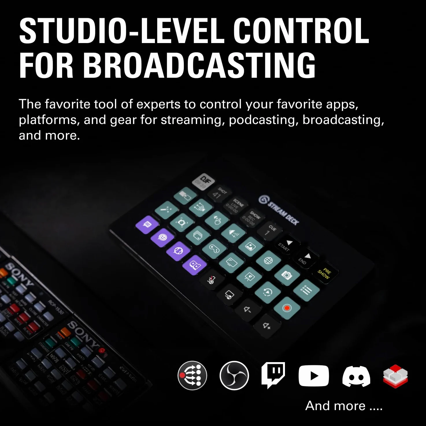 Elgato Stream Deck XL – erweiterter Studio-Controller, 32 Makrotasten, auslösen von Aktion in Apps und Software wie OBS, Twitch, YouTube und anderen, für Mac und PC