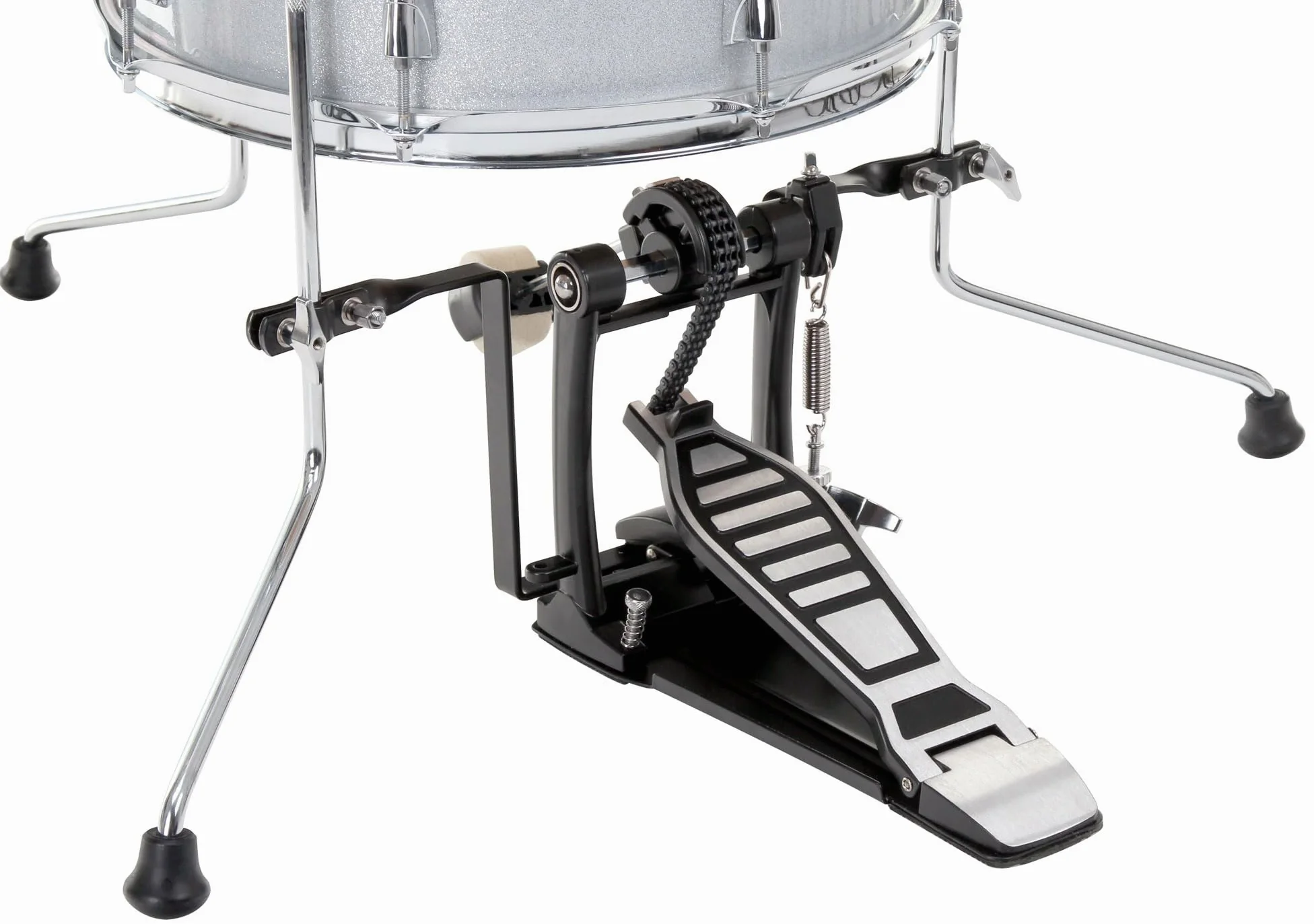 XDrum Club Drumset Cocktail Schlagzeug (inkl. Becken, Cowbell, Drumsticks und Stimmschlüssel) Silver Sparkle