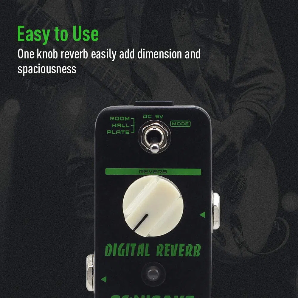 SONICAKE Digital Reverb Gitarre Effektpedal Room Hall Plate True Bypass