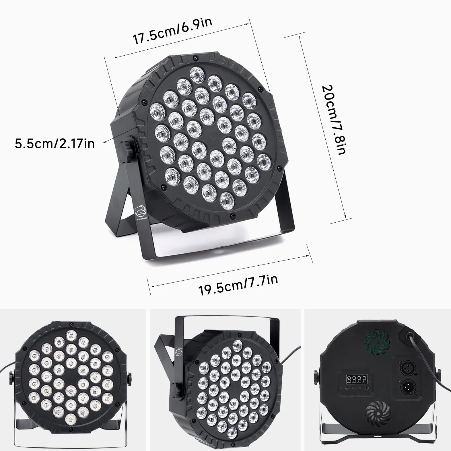 LED Par Strahler 36 LED RGB Bühnenlicht, DMX512 & Fernbedienung, 7 Lichtmodi mit Soundaktivierung, Discolicht Partylicht für DJ Bar Hochzeit Halloween Weihnachten, 4er Pack