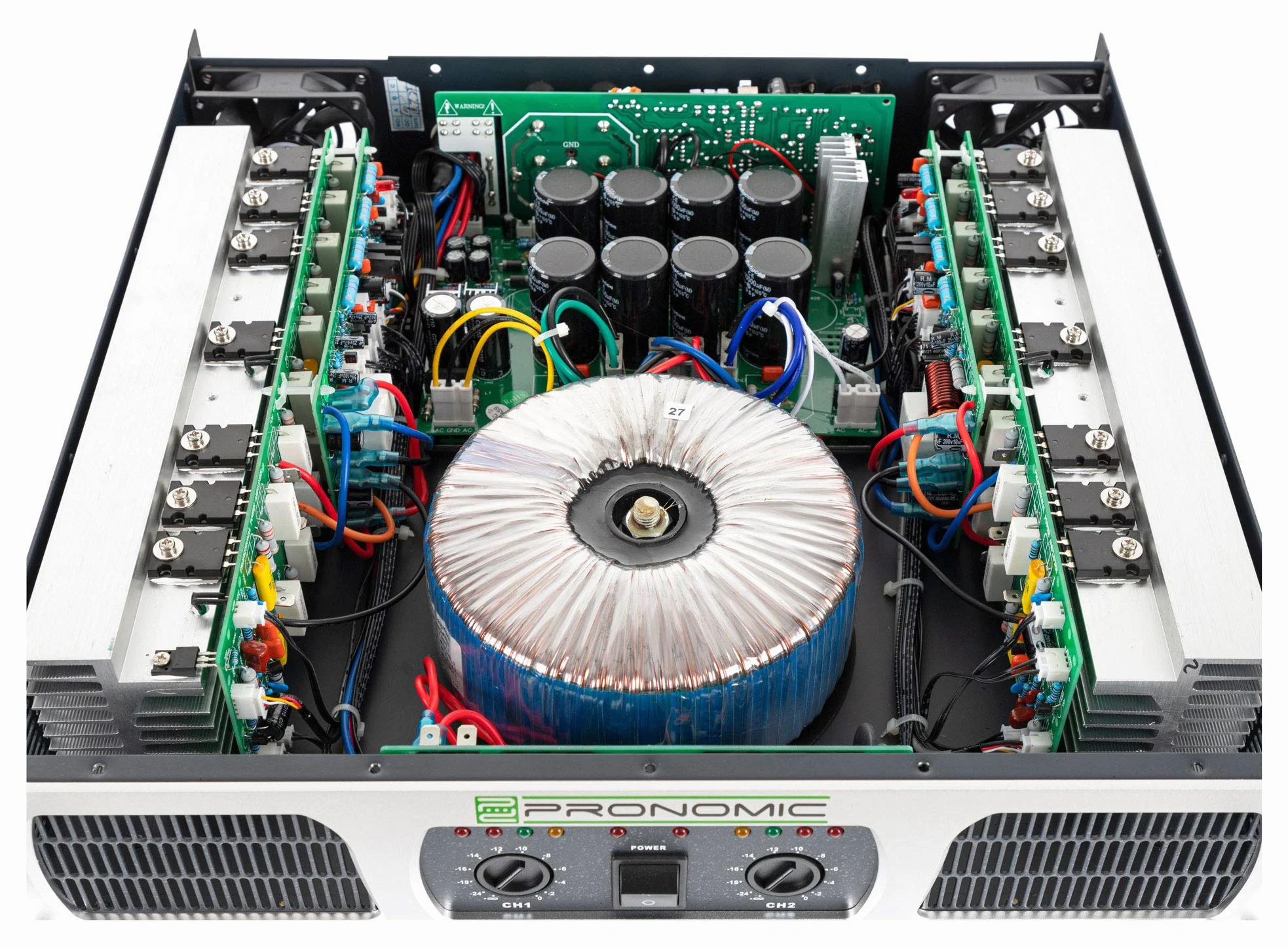 Pronomic TL-400 Endstufe - Stereo-Leistungsverstärker mit 2x 1000 Watt an 2 Ohm - Lüfter Temperaturgeregelt - Parallel, Stereo und Bridge Mode mit Schutzschaltungen - Ausgangs Schaltungstype Class AB