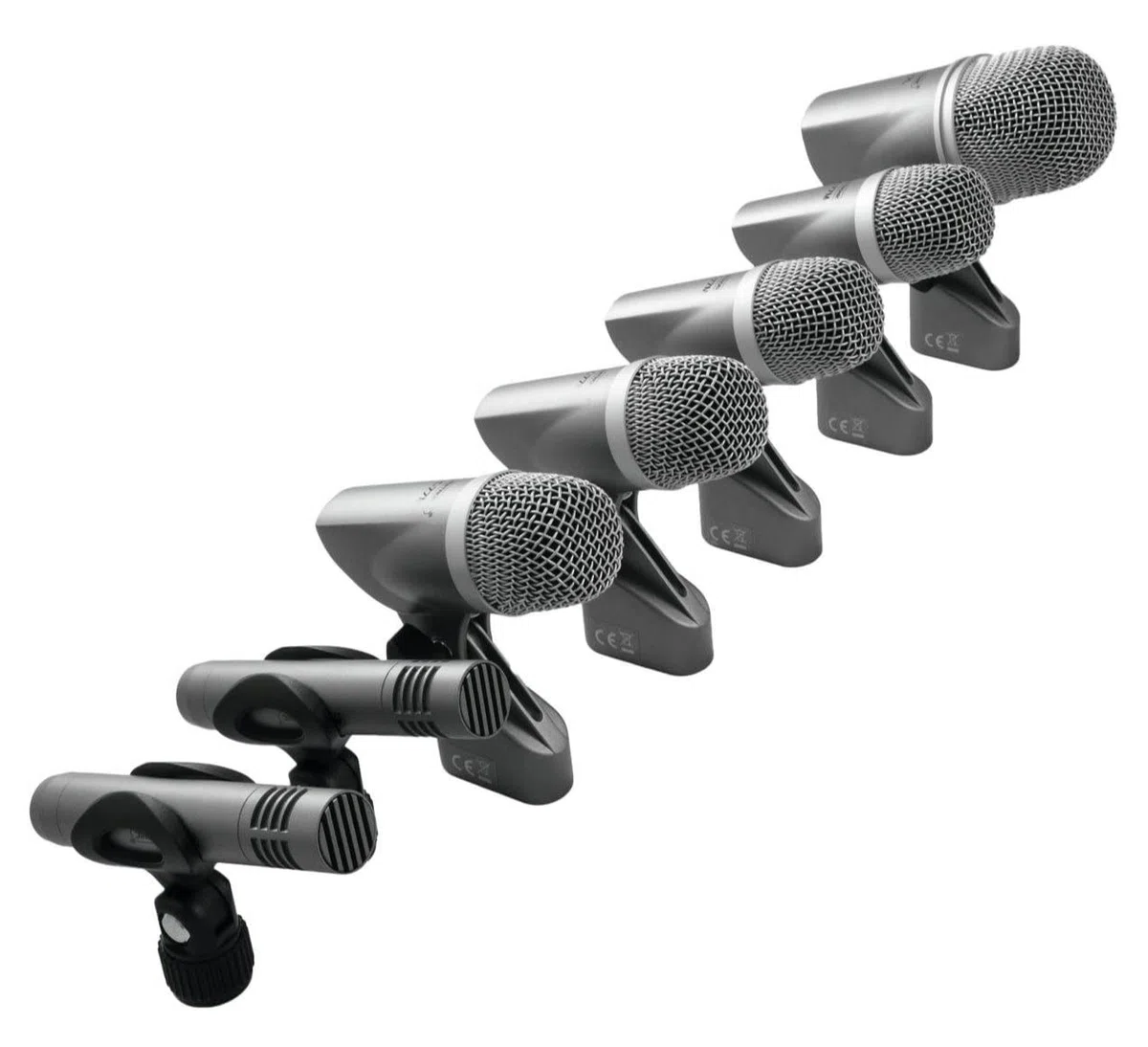 OMNITRONIC MIC 77-7LMH Schlagzeug-Mikrofonset | 7-teiliges Mikrofon-Komplettset für Drumsets