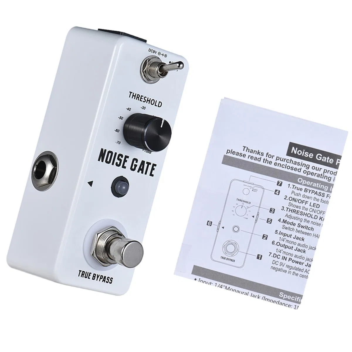Rowin Noise Gate, Rauschunterdrückung, Gitarren-Effektpedal, Gehäuse aus Aluminiumlegierung, True Bypass für Musiker