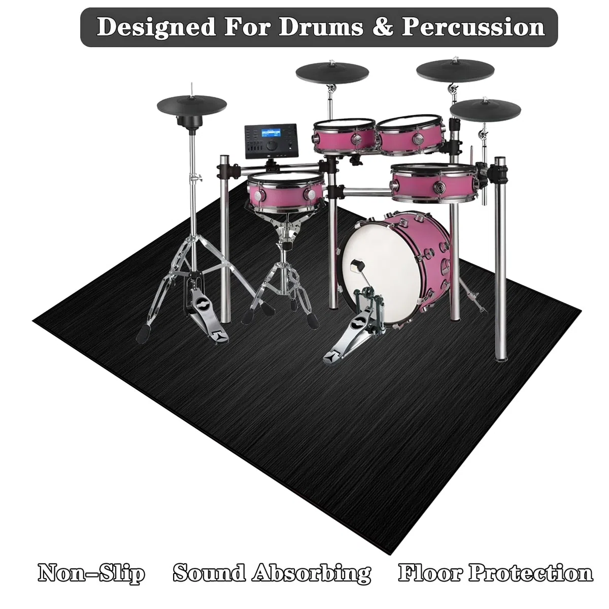 Elektronisch Schlagzeug Teppich Snare Drum Rug - Schallschutz Teppich - Schallschutzmatte - Drum-Teppich - rutschfeste Trommelmatte - Schalldicht Teppiche 180 x 160 cm