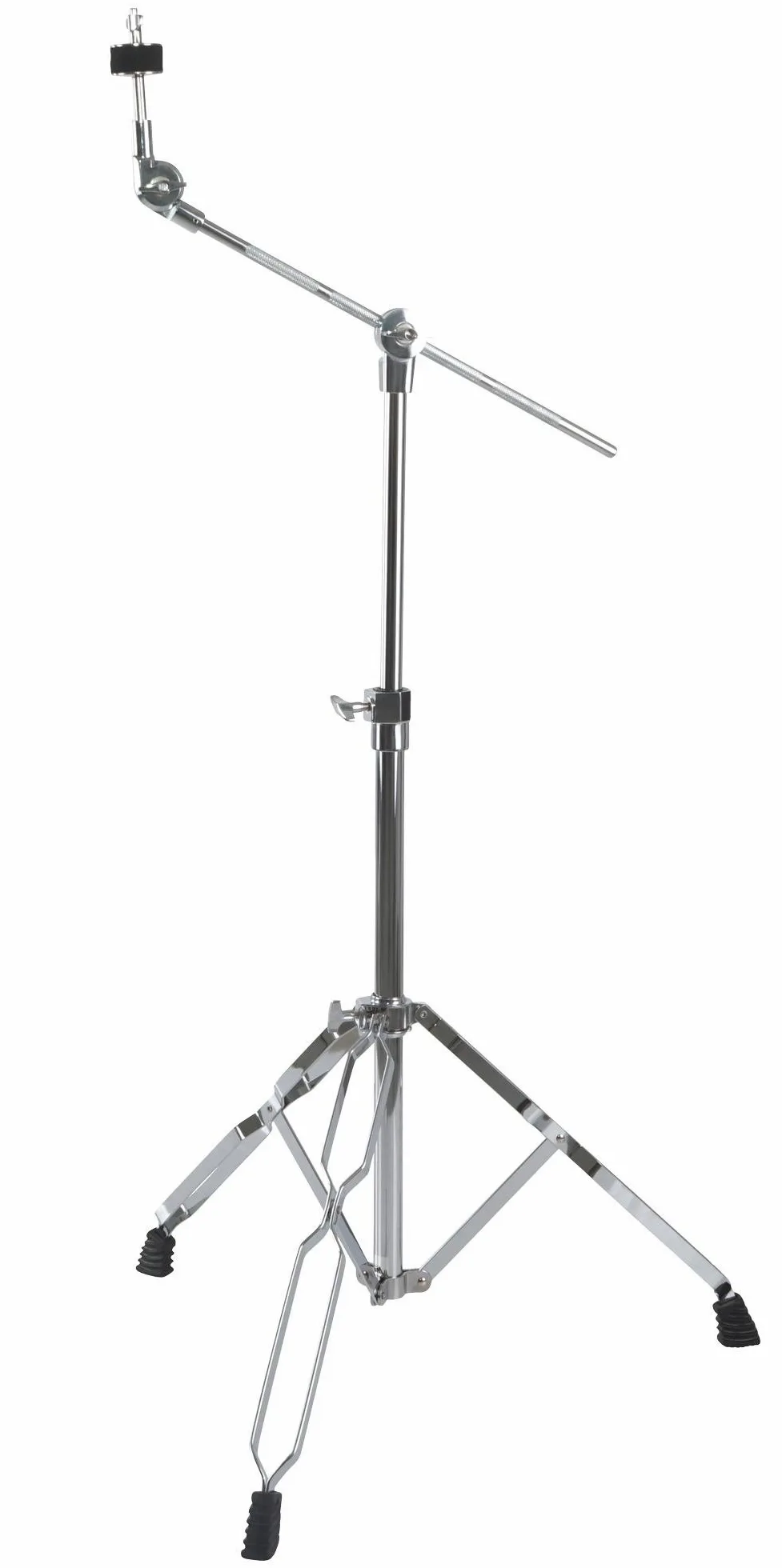 XDrum Galgenbeckenständer Semi - Cymbal Boom Stand für Schlagzeug - höhenverstellbar 84 bis 157 cm - 39 cm Galgen - doppelstrebig - Zahnkranz Gelenke - klappbar - ohne Becken - Chrom