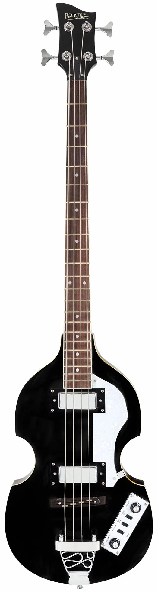 Rocktile VB-1 “Sir Paul” Vintage Beatbass - Violinbass - Bassgitarre - Hollowbody - 2 Humbucker - Schwarz