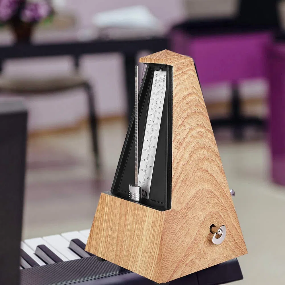 Mechanisches Metronom für Gitarre/Bass/Klavier/Violine,Pyramidenform Metronom mit Klingeltöne, Beat und Tempo mit hoher Präzision