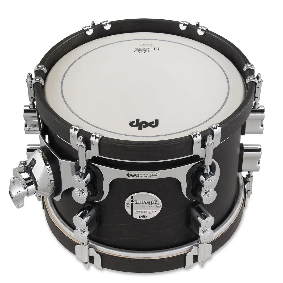 Pacific Drums Concept Classic Tom, 10" x 7", Ebony Stain, gebeizte Ebenholz-Spannreifen