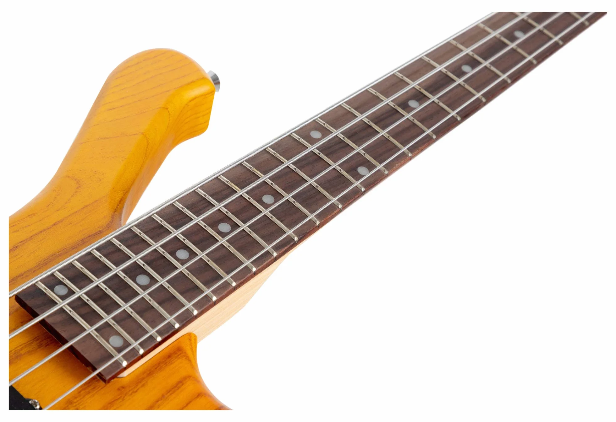Rocktile TB-4 NHS Traveler E-Bass - 4-saitiger E-Bass im Reiseformat - Body: Erle, Hals: Ahorn - Griffbrett: Technical Ebony - 2 Single Coil-Tonabnehmer - Natural Honey Stain