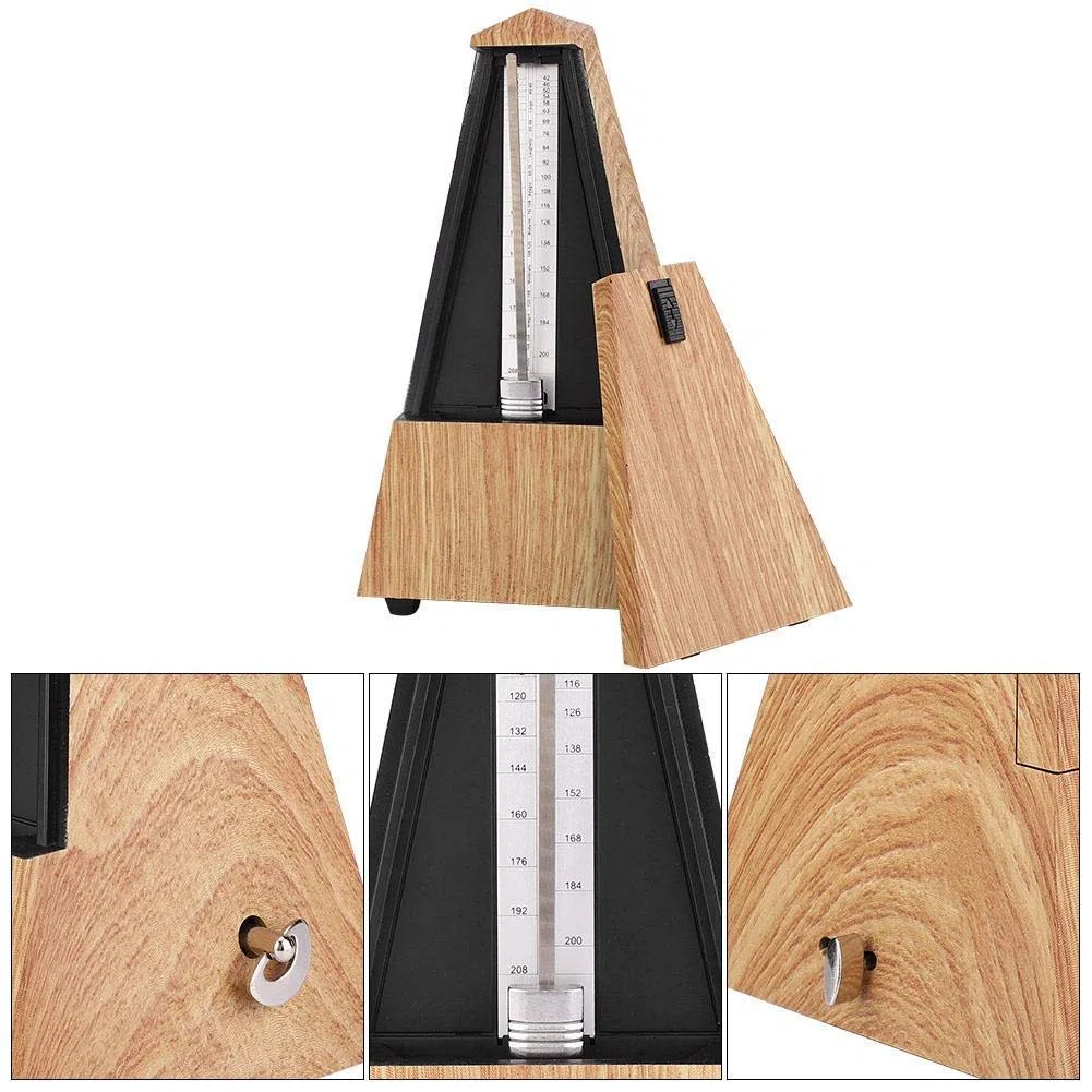 Mechanisches Metronom für Gitarre/Bass/Klavier/Violine,Pyramidenform Metronom mit Klingeltöne, Beat und Tempo mit hoher Präzision