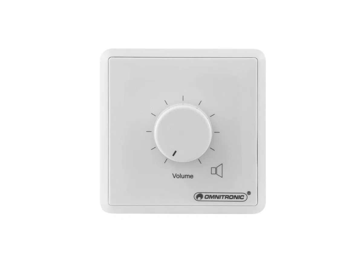 OMNITRONIC ELA LS-Regler, 20 W Mono weiß | Einbau-Lautstärkesteller mit 24-V-Pflichtempfangsrelais