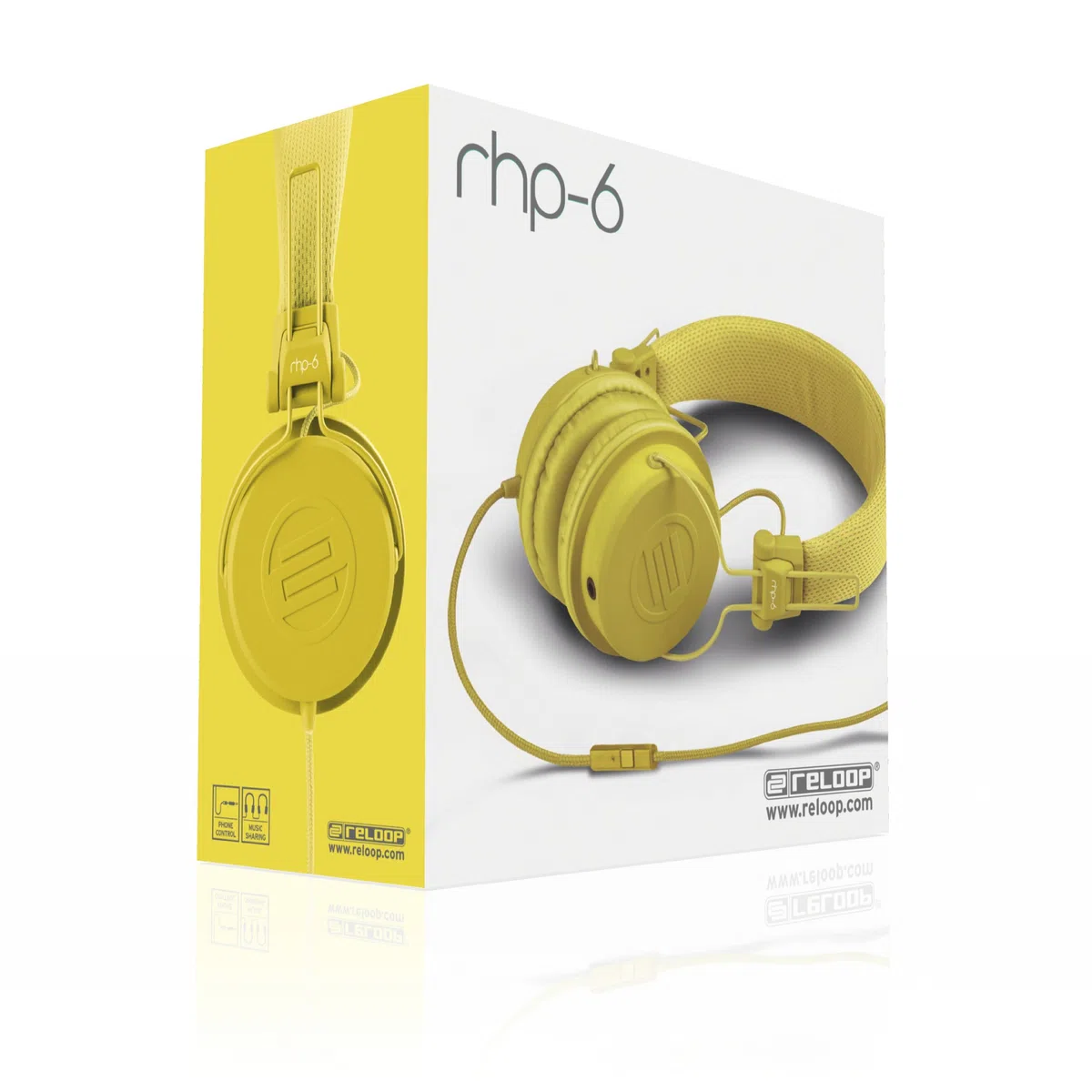 Reloop RHP-6 – DJ- und Lifestyle-Kopfhörer mit abgestimmten Sound, leichte Bauweise und sichere Passform, für Smartphones (Apple iPhone, Android) Tablets, iPods, Mac und PC, (gelb), 18cm