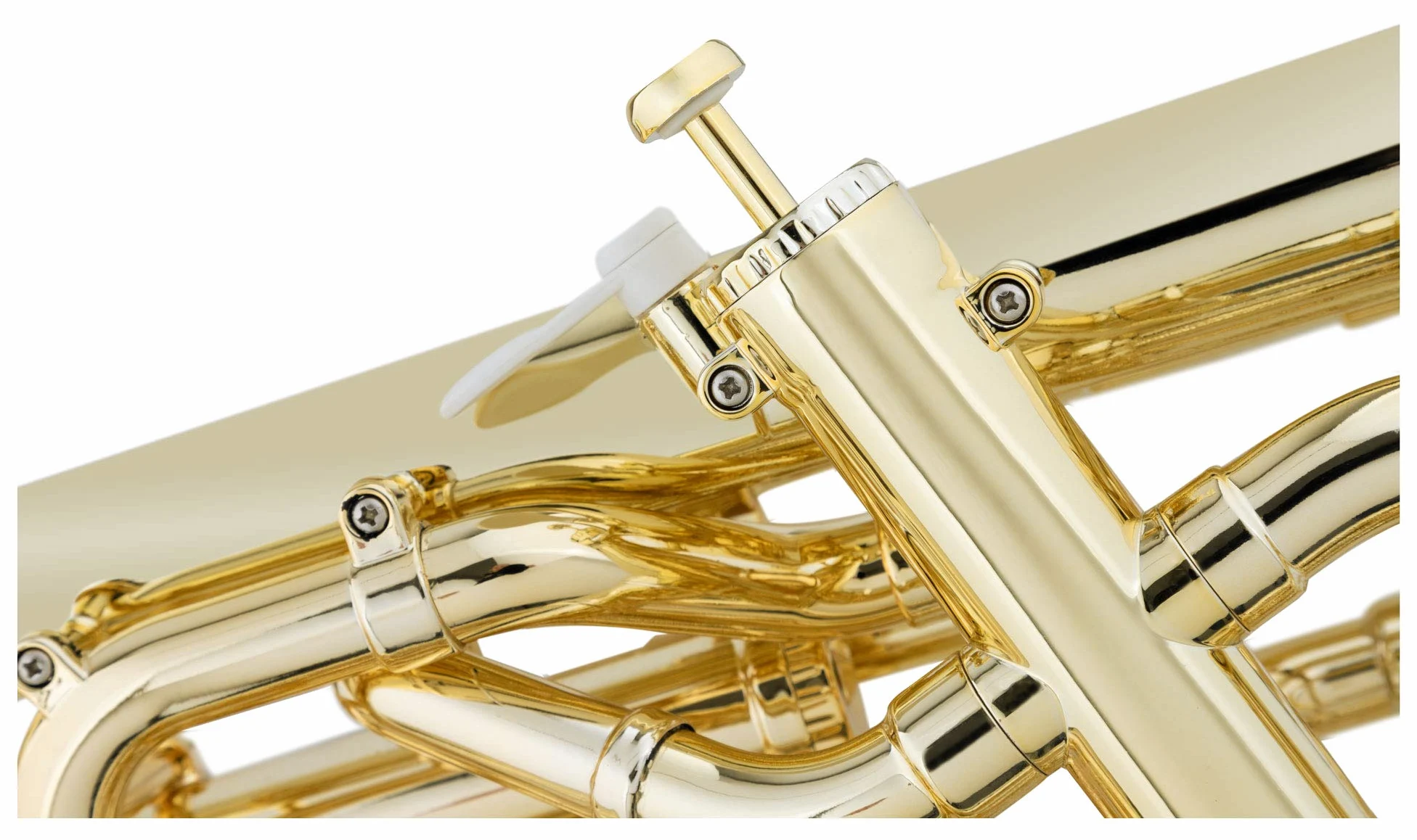 Classic Cantabile MardiBrass Kunststoff Bb-Euphonium - 4 Aluminium-Ventile - nur 2,2 kg leicht - inkl. Mundstück und Gigbag - gold